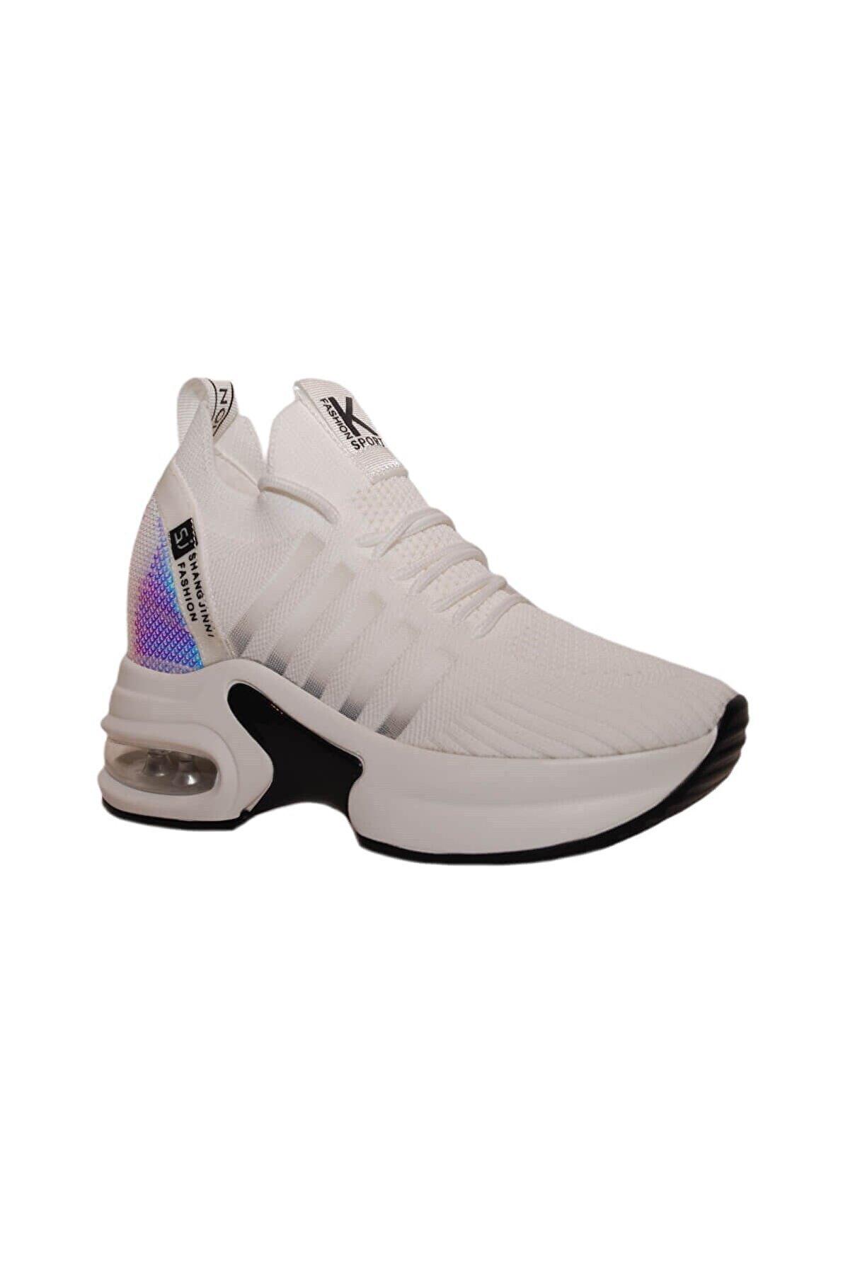 21K300-7 Kadın Air Tabanlı Fashion Spor Ayakkabı Beyaz