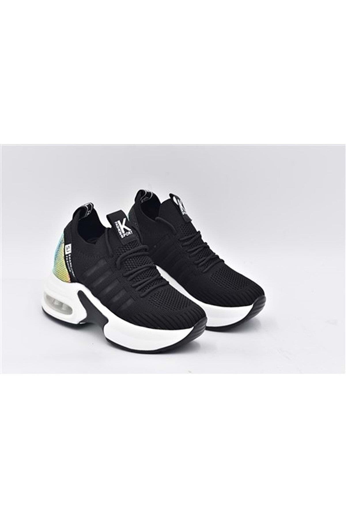21K300-7 Kadın Air Tabanlı Fashion Spor Ayakkabı Siyah