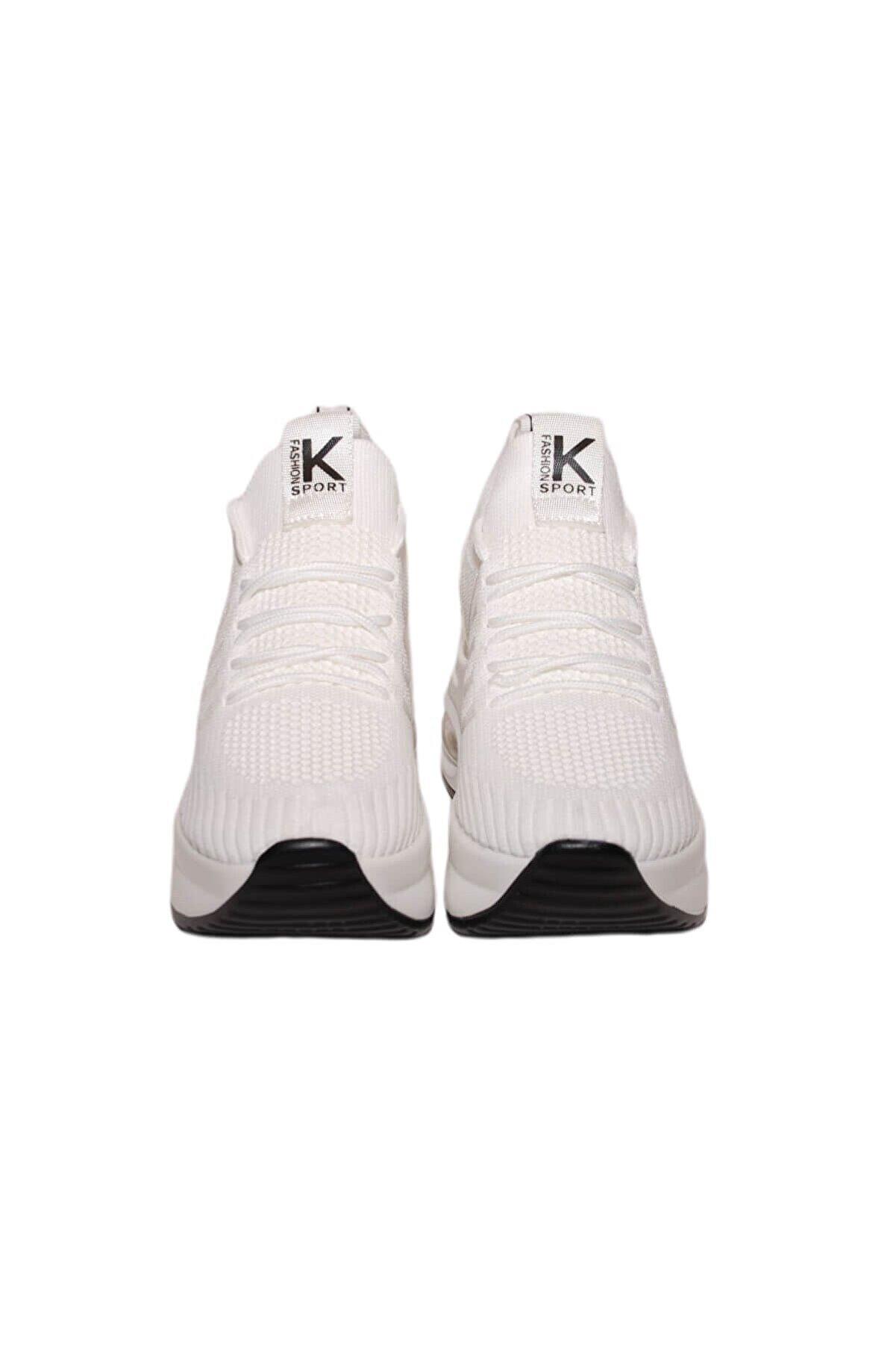21K300-7 Kadın Air Tabanlı Fashion Spor Ayakkabı Beyaz