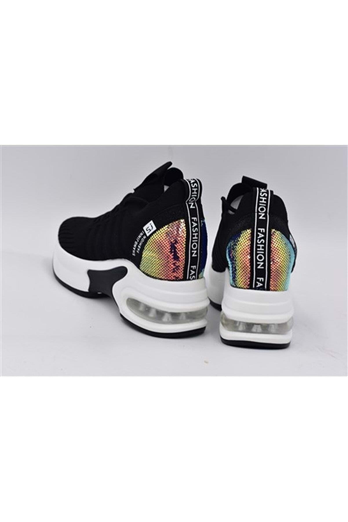 21K300-7 Kadın Air Tabanlı Fashion Spor Ayakkabı Siyah