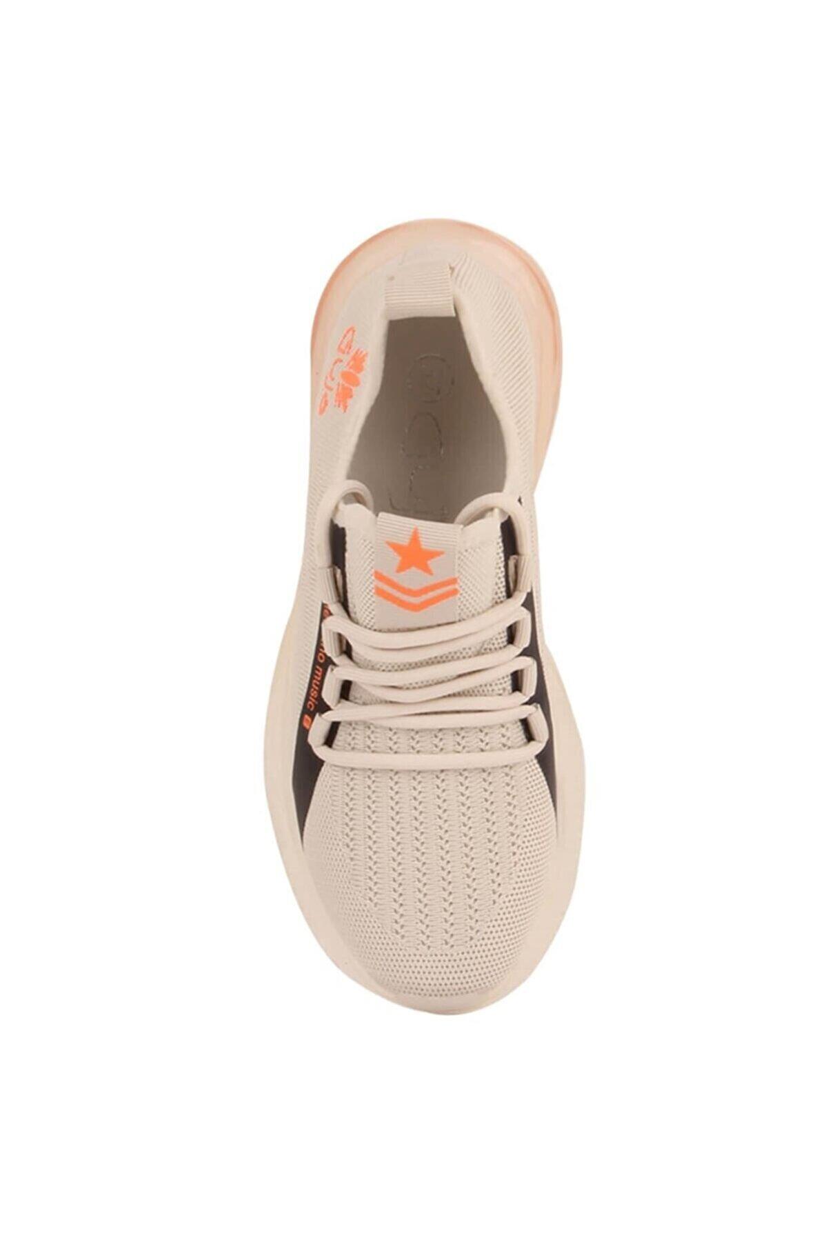 21K396 Kadın Fashion Spor Ayakkabı Bej