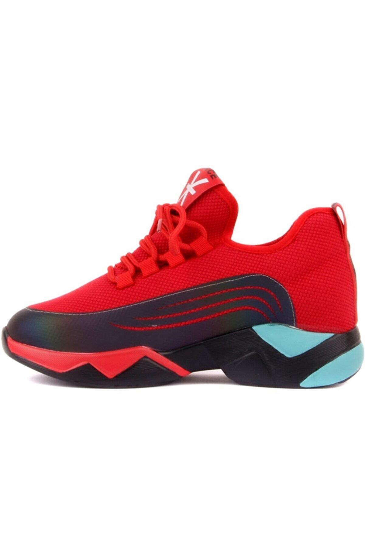 21K399 Kadın Günlük Sneaker Spor Ayakkabı Kırmızı