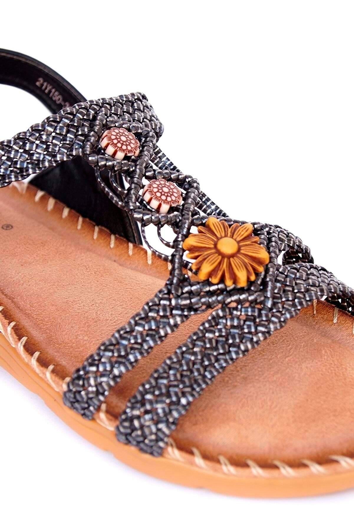 21Y150-39 Kadın Günlük Sandalet Siyah