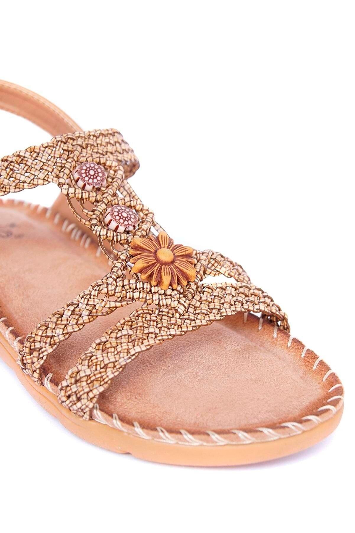 21Y150-39 Kadın Günlük Sandalet Taba