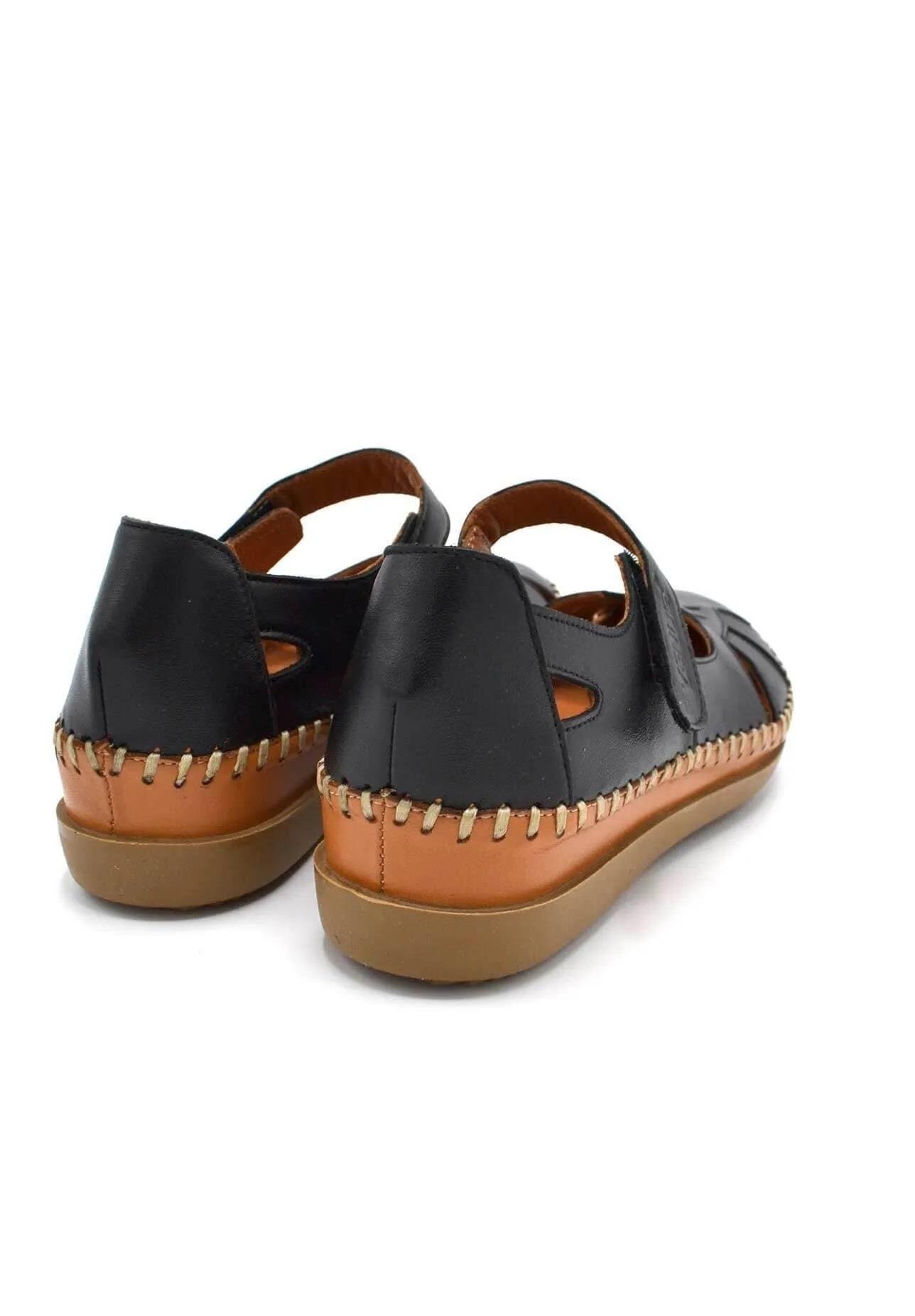 22793524 Kadın Comfort Hakiki Deri Sandalet  Siyah