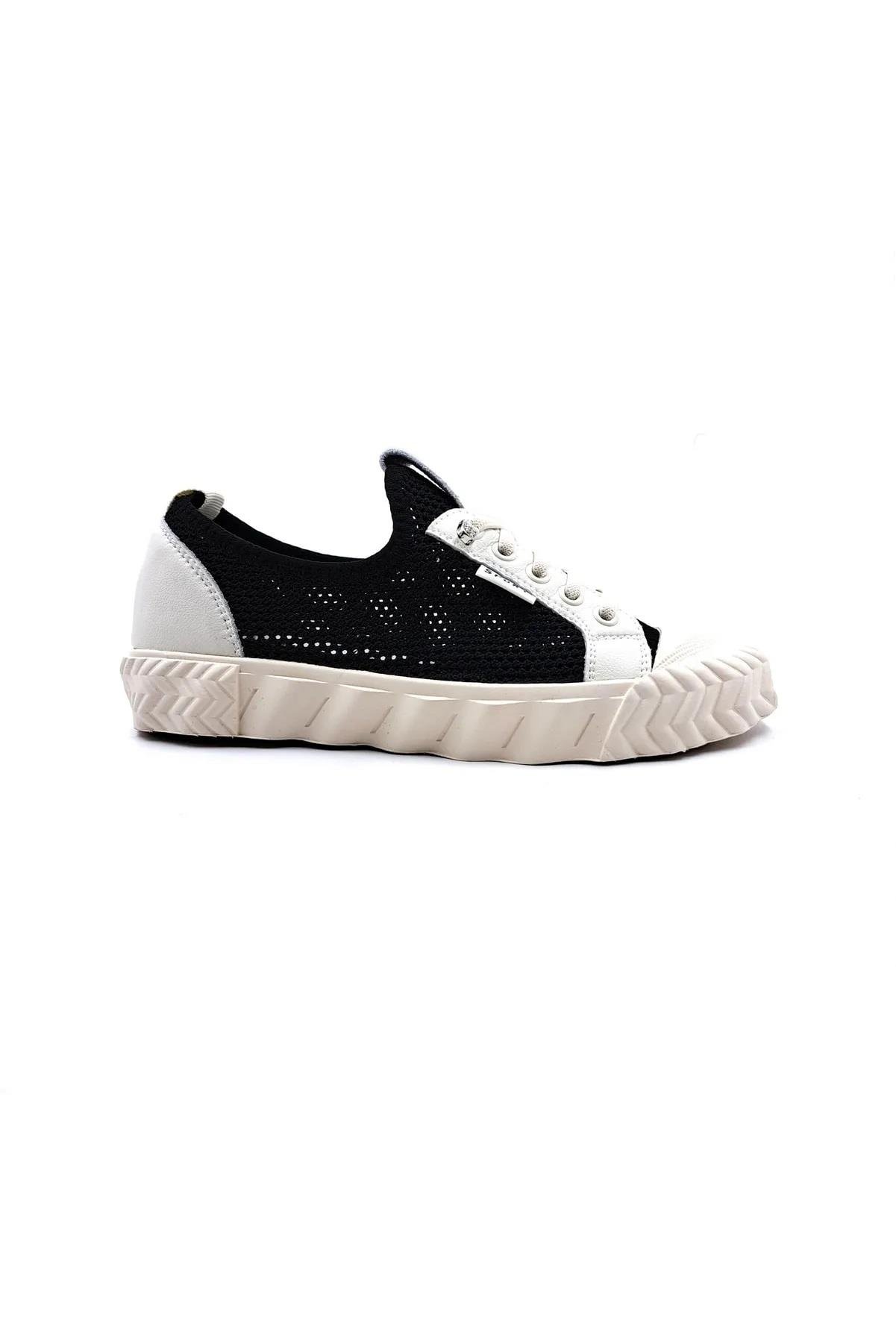23Y386 Yazlık Fileli Kadın Sneaker Spor Ayakkabı Siyah