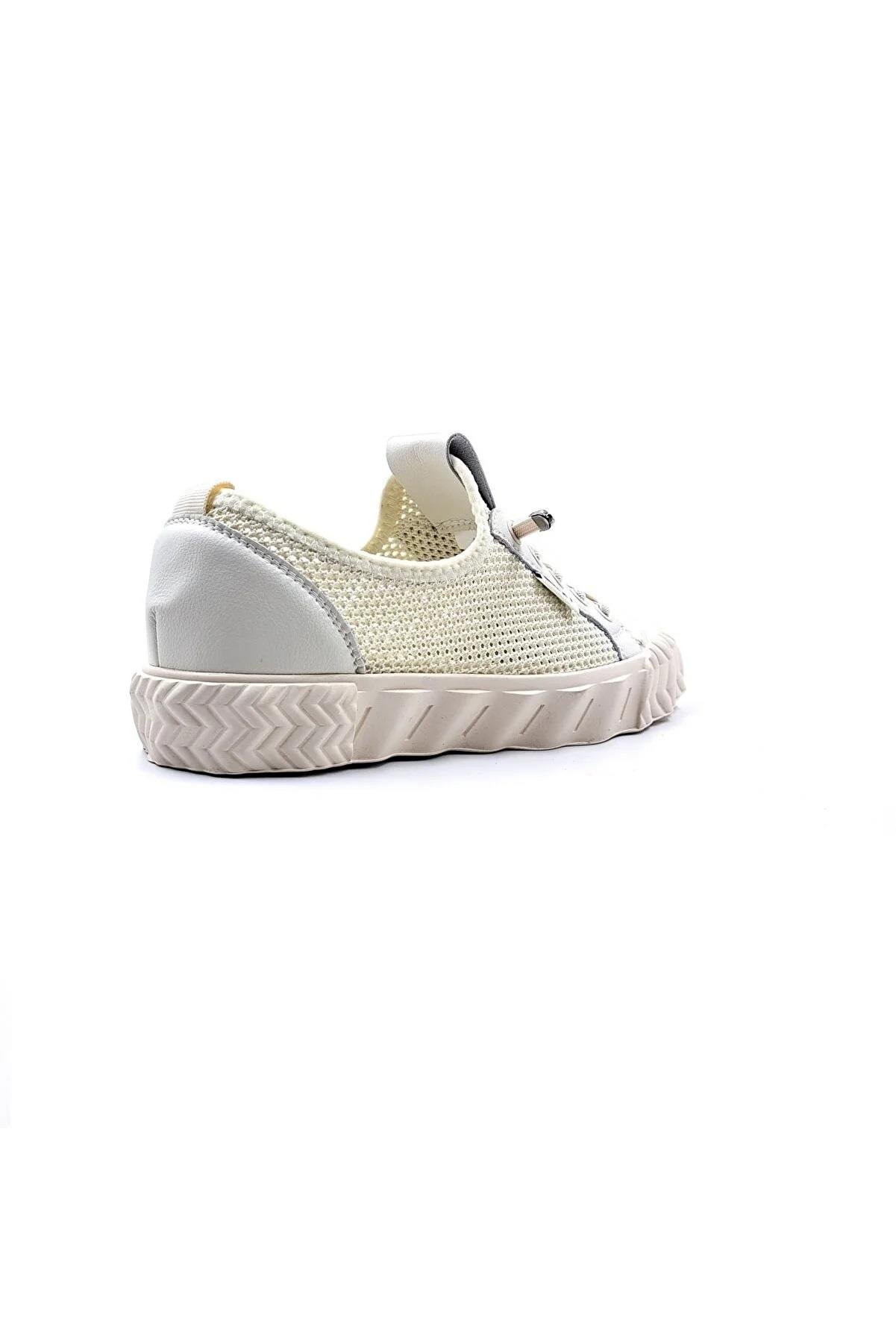 23Y386 Yazlık Fileli Kadın Sneaker Spor Ayakkabı Beyaz