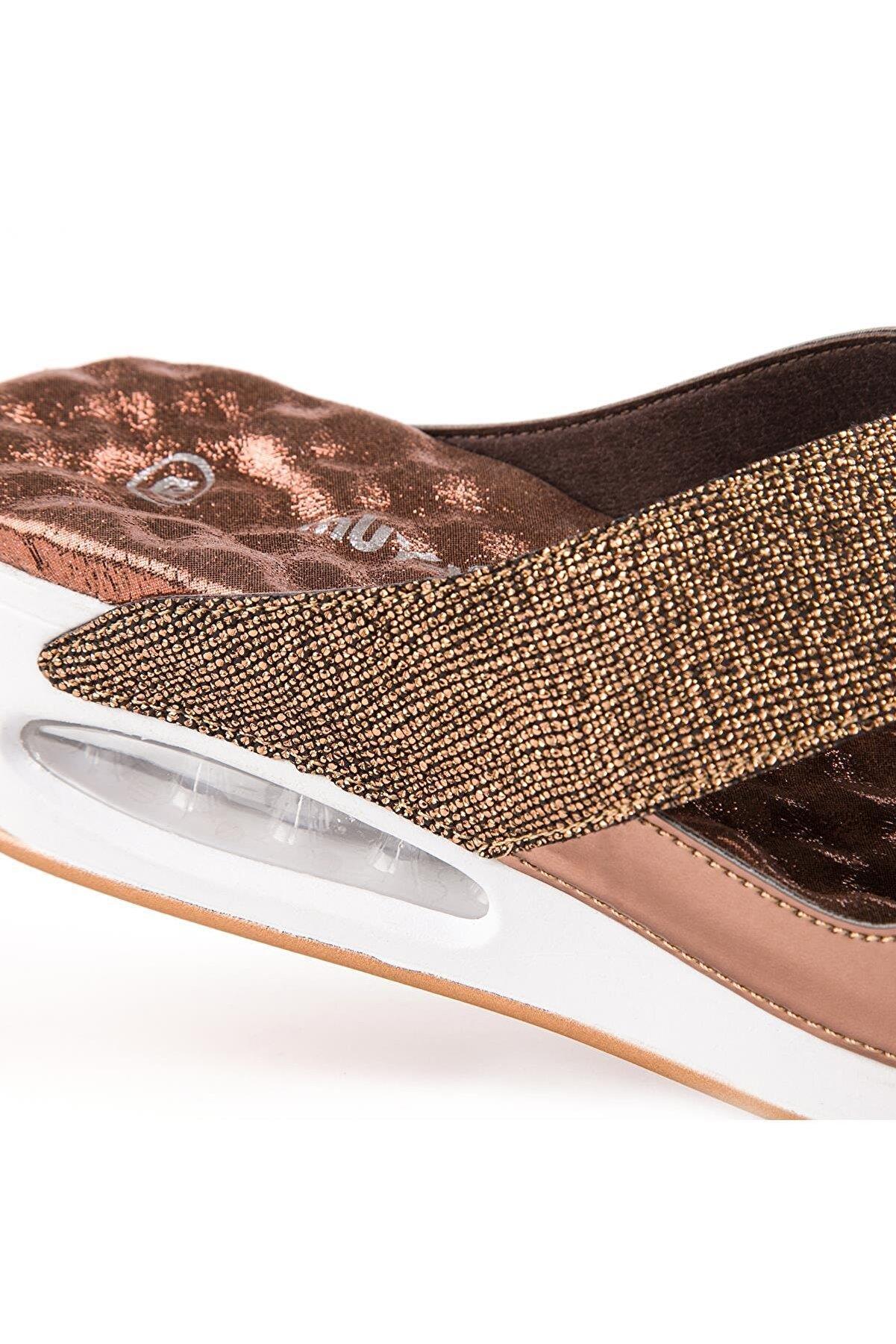 31169 Fly Anatomik Air Max Tabanlı Kadın Terlik  Bronz