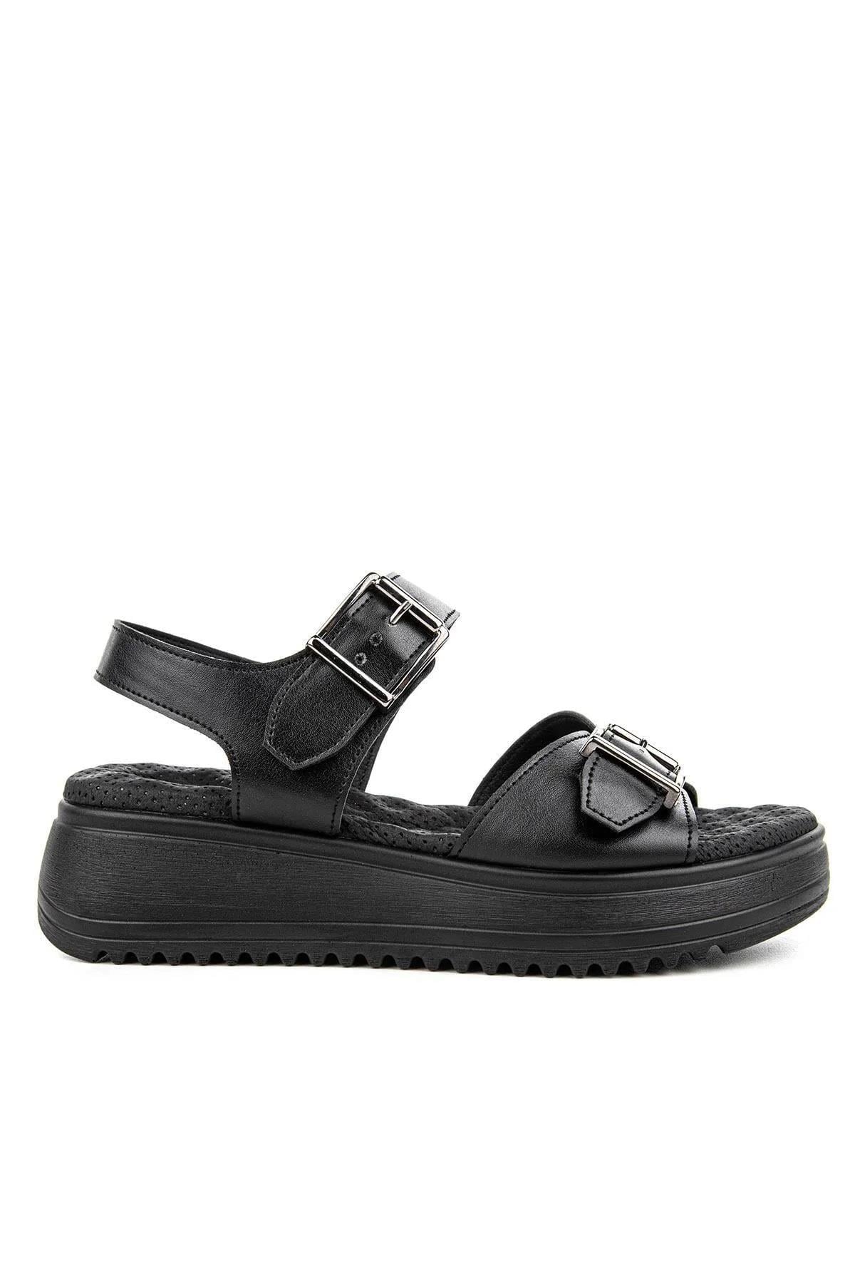 34213 Beebi Anatomik Air Max Taban Kadın Sandalet Siyah