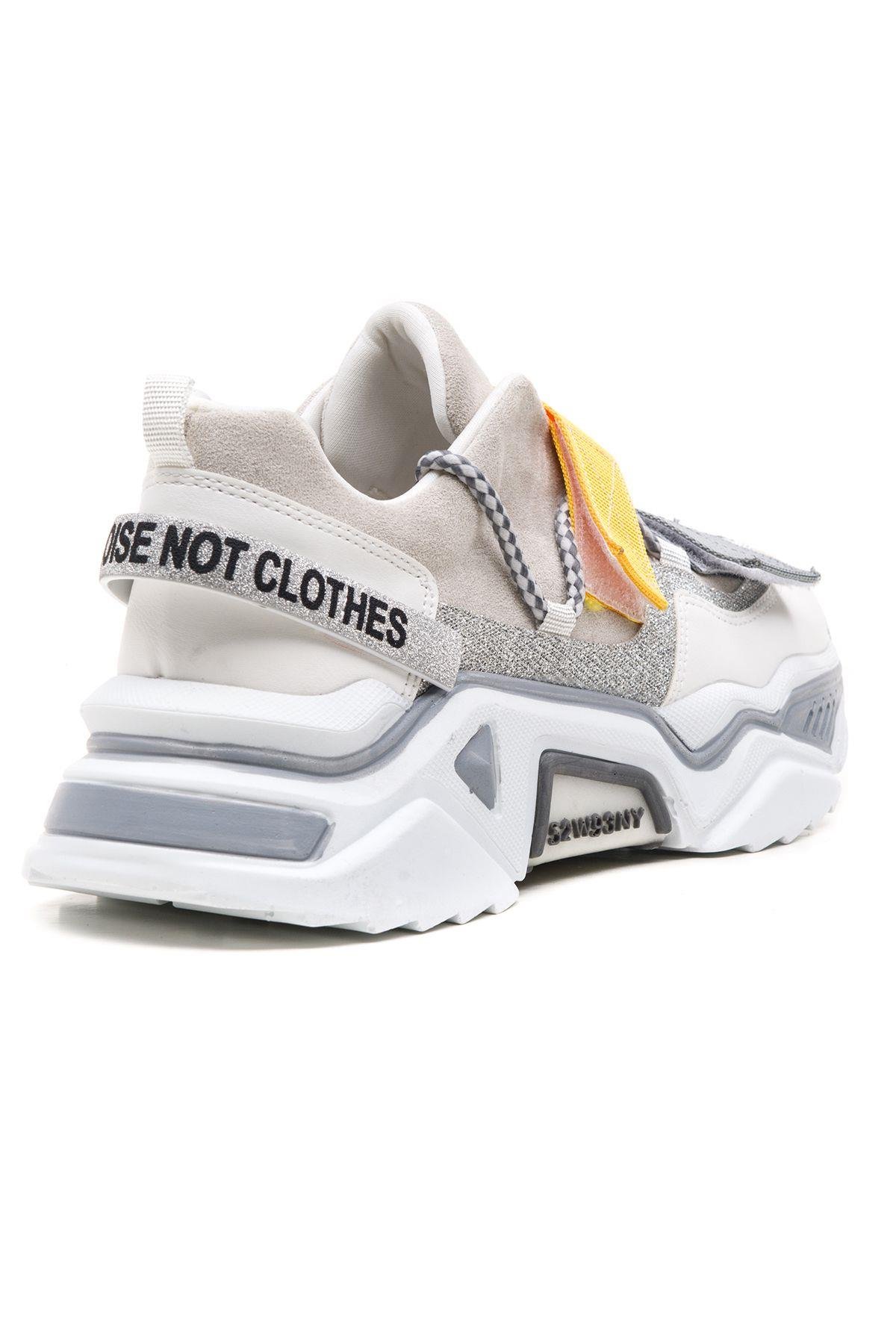 65140 Kadın Fashion Sneaker Spor Ayakkabı Beyaz