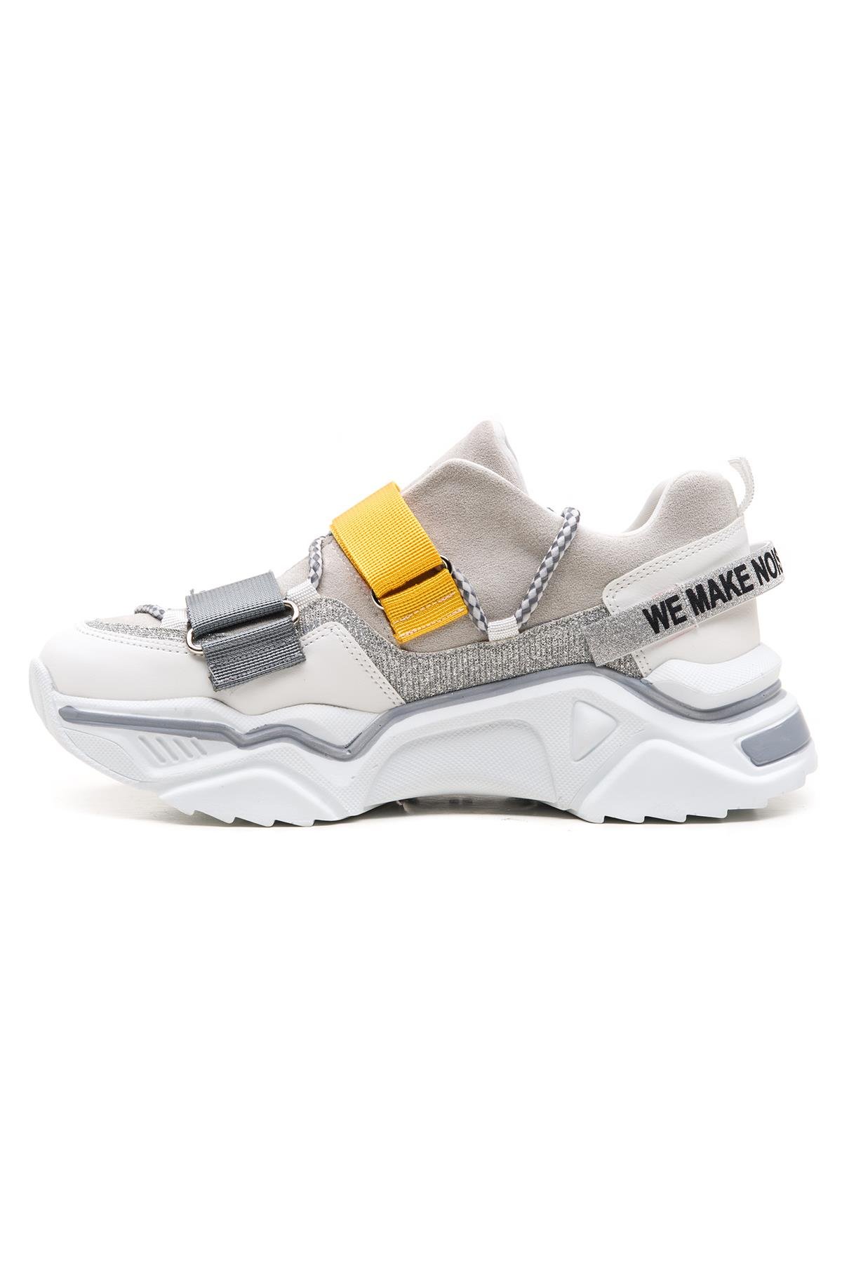 65140 Kadın Fashion Sneaker Spor Ayakkabı Beyaz