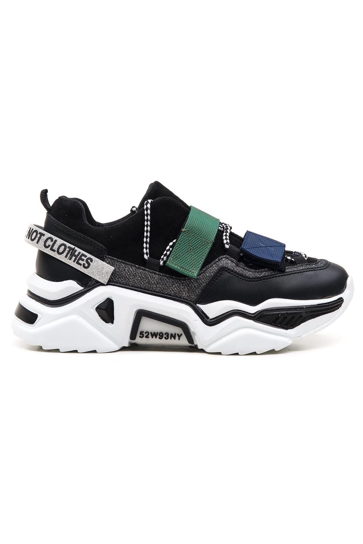 65140 Kadın Fashion Sneaker Spor Ayakkabı Siyah
