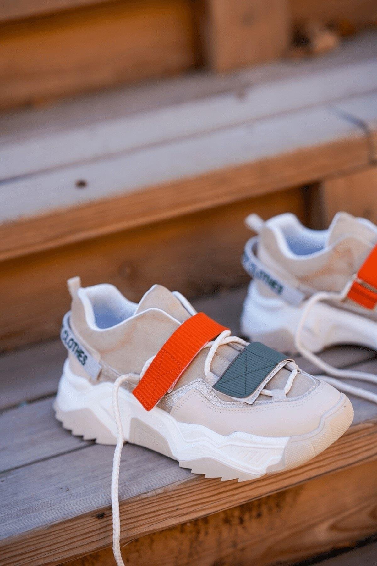 65140 Kadın Fashion Sneaker Spor Ayakkabı Bej