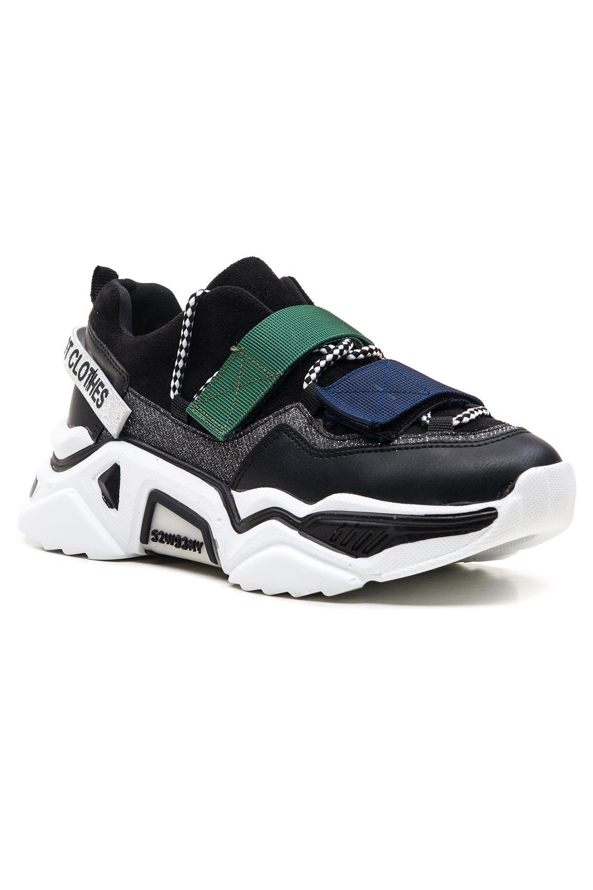 65140 Kadın Fashion Sneaker Spor Ayakkabı Siyah