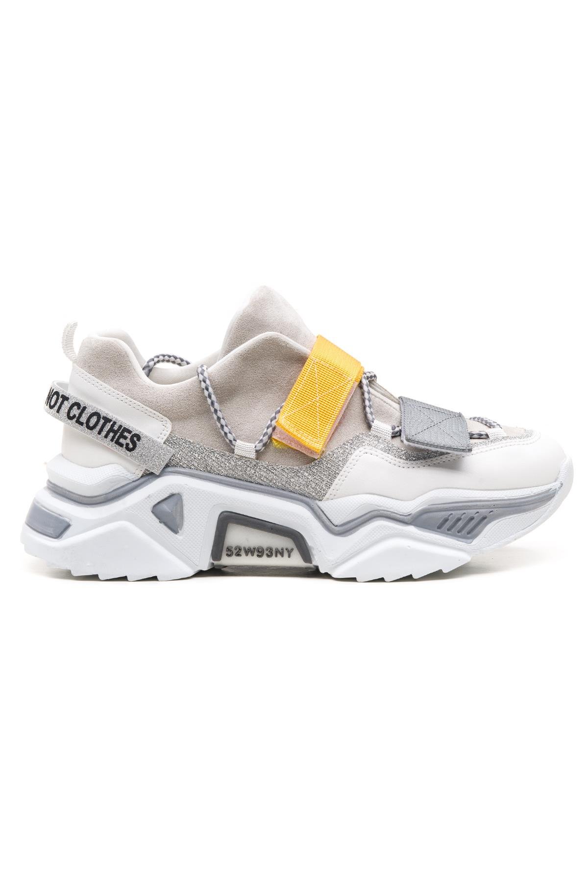 65140 Kadın Fashion Sneaker Spor Ayakkabı Beyaz