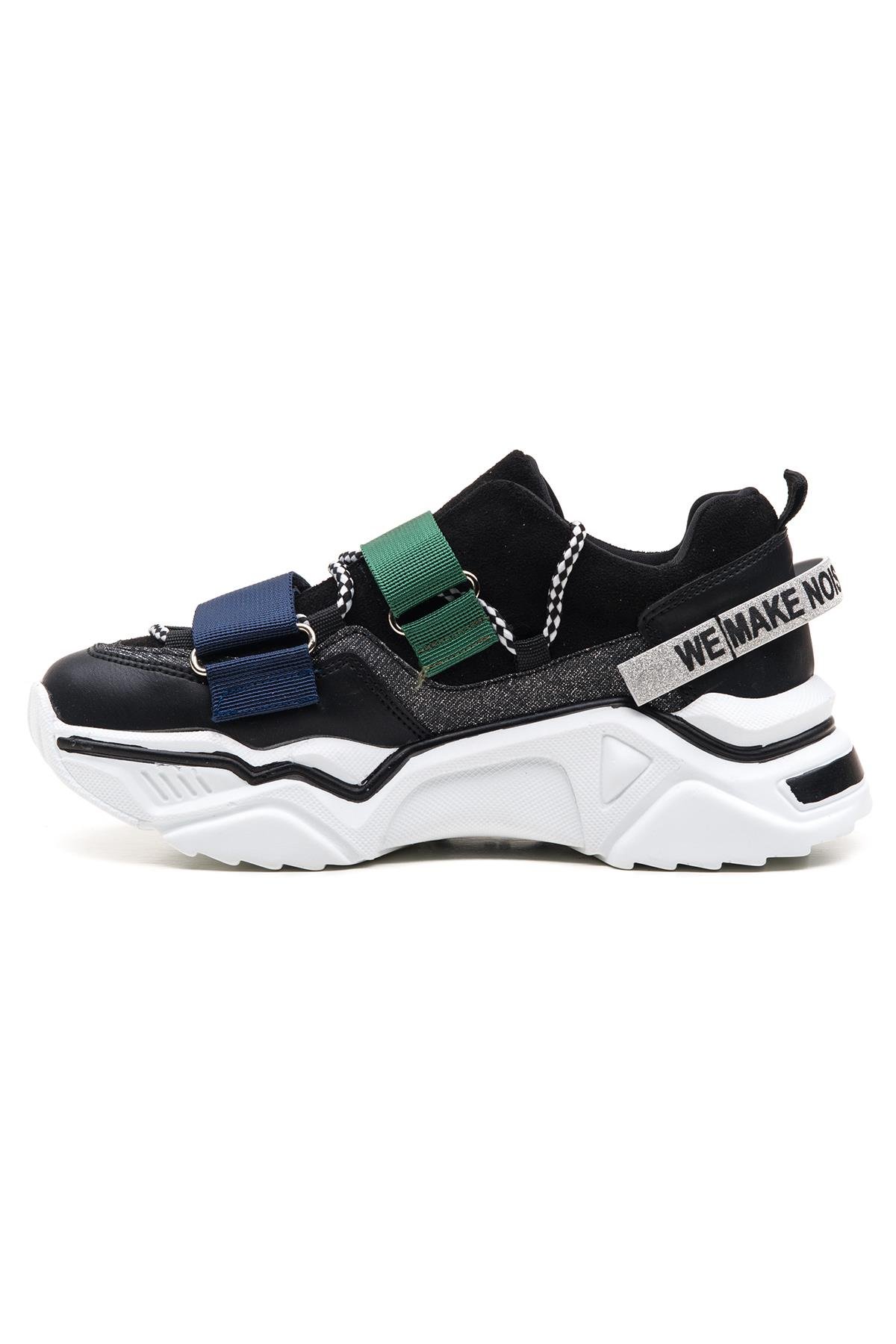 65140 Kadın Fashion Sneaker Spor Ayakkabı Siyah