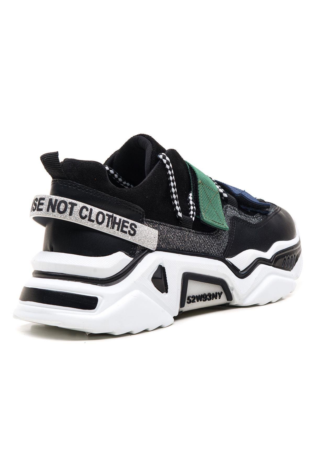 65140 Kadın Fashion Sneaker Spor Ayakkabı Siyah