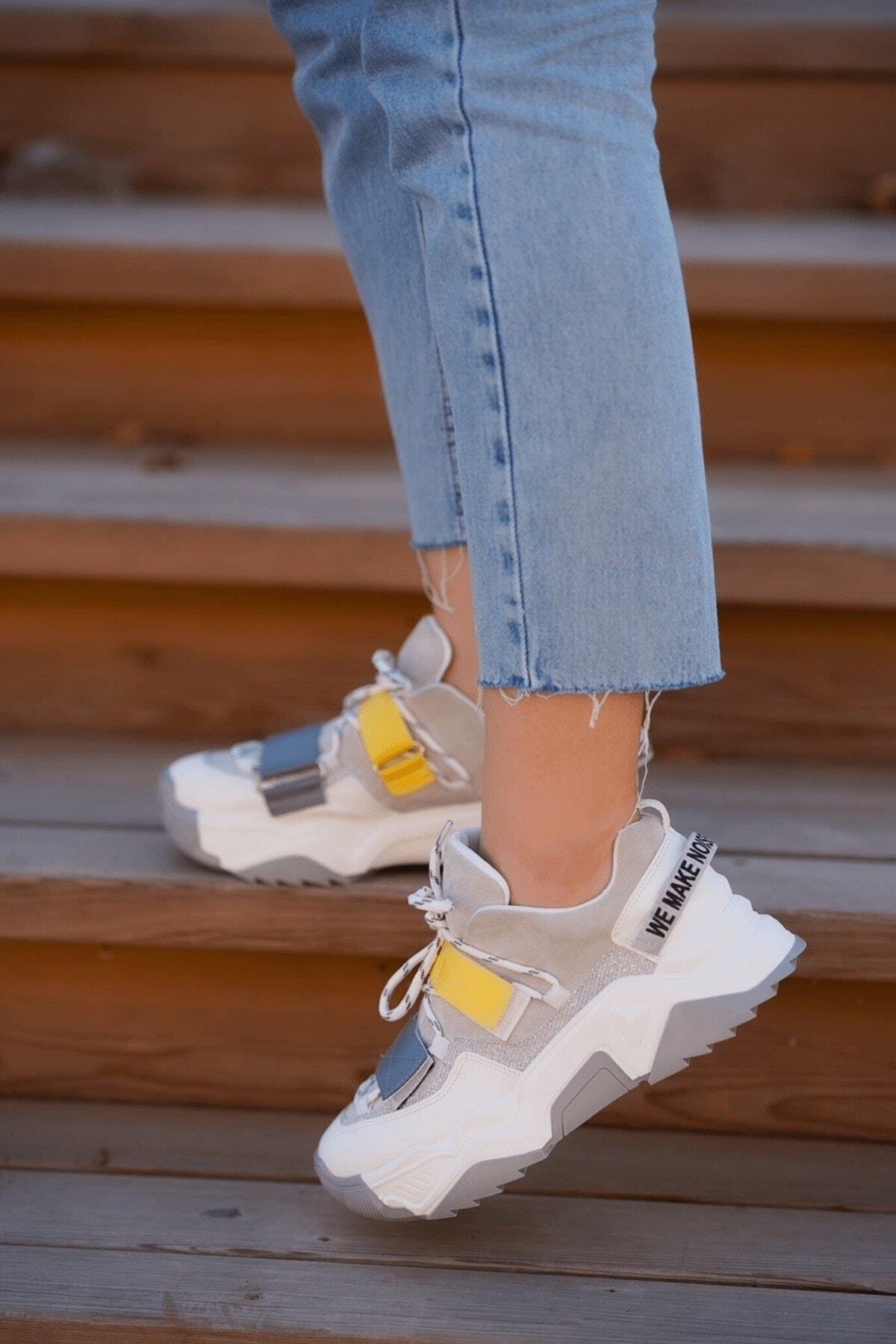 65140 Kadın Fashion Sneaker Spor Ayakkabı Beyaz