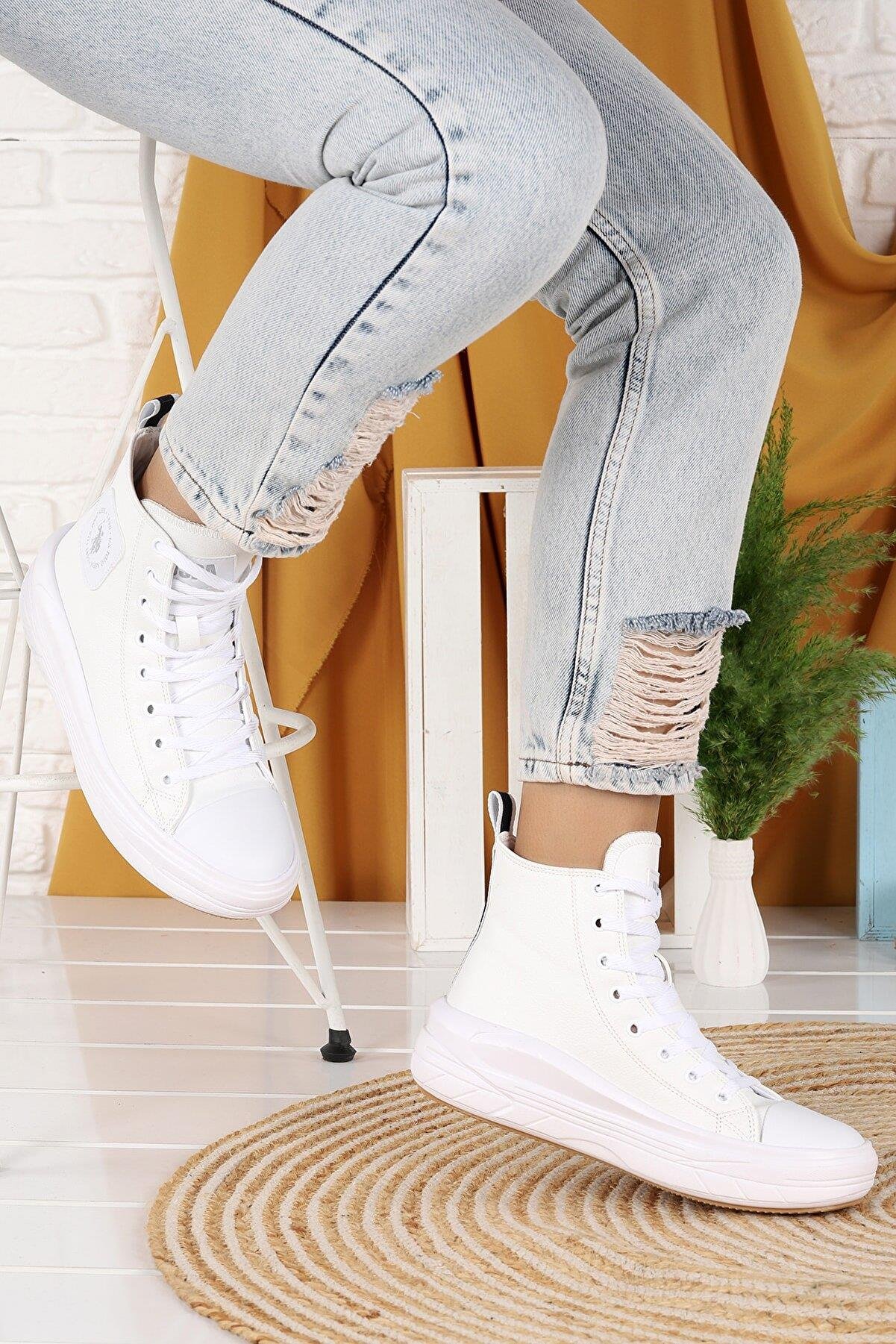 G.Clementine Pu Unisex Günlük Uzun Spor Ayakkabı Beyaz