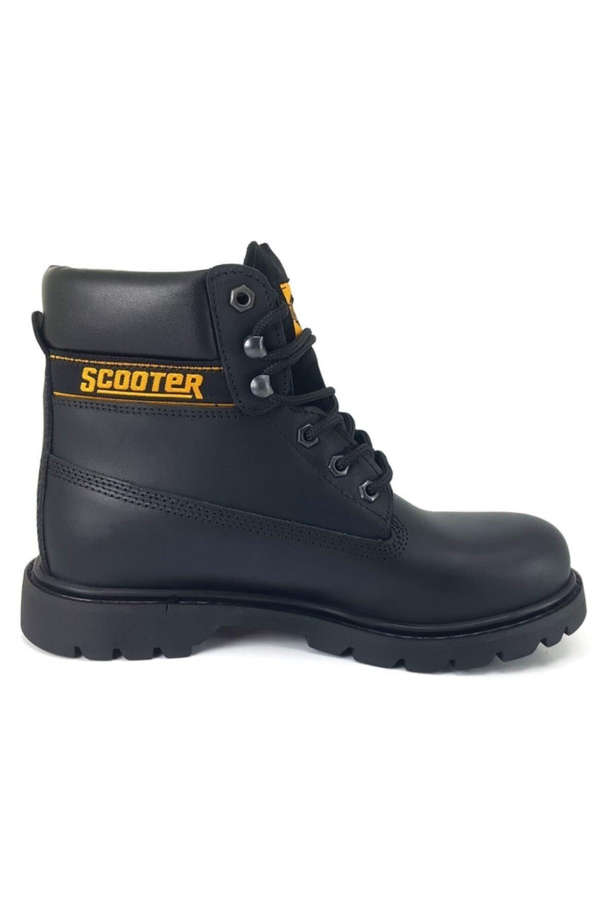 G5130 Hakiki Deri Su Geçirmez Kadın Bot Siyah