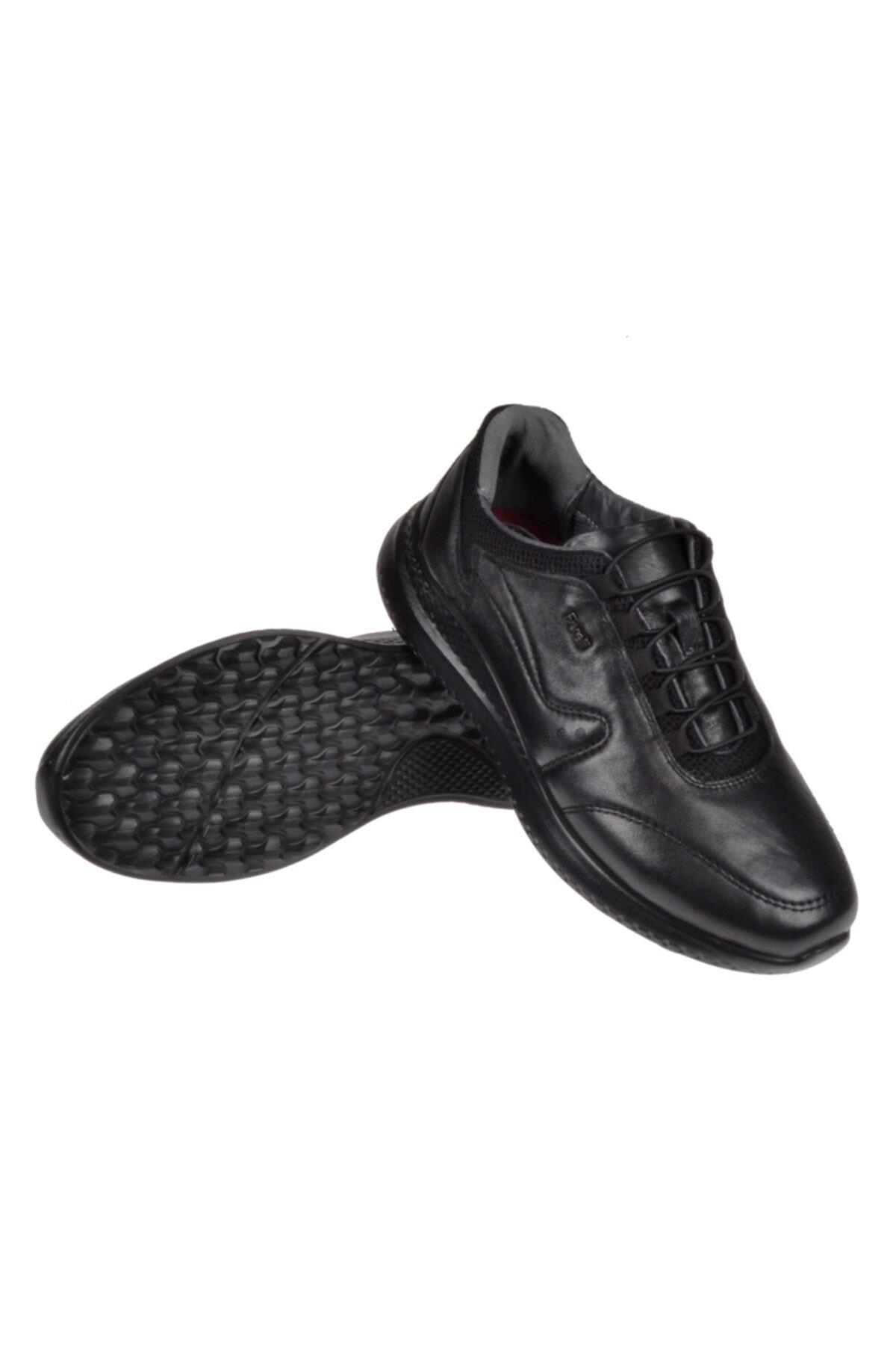 M47906 Hakiki Deri Erkek Comfort Spor Ayakkabı Siyah