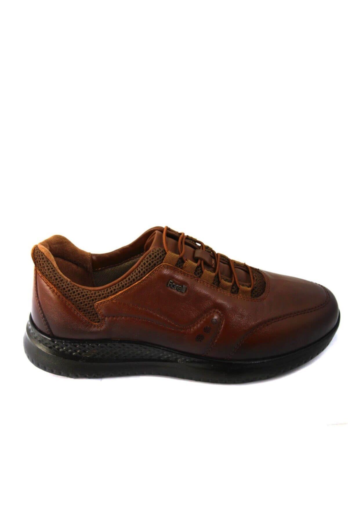 M47906 Hakiki Deri Erkek Comfort Spor Ayakkabı Taba