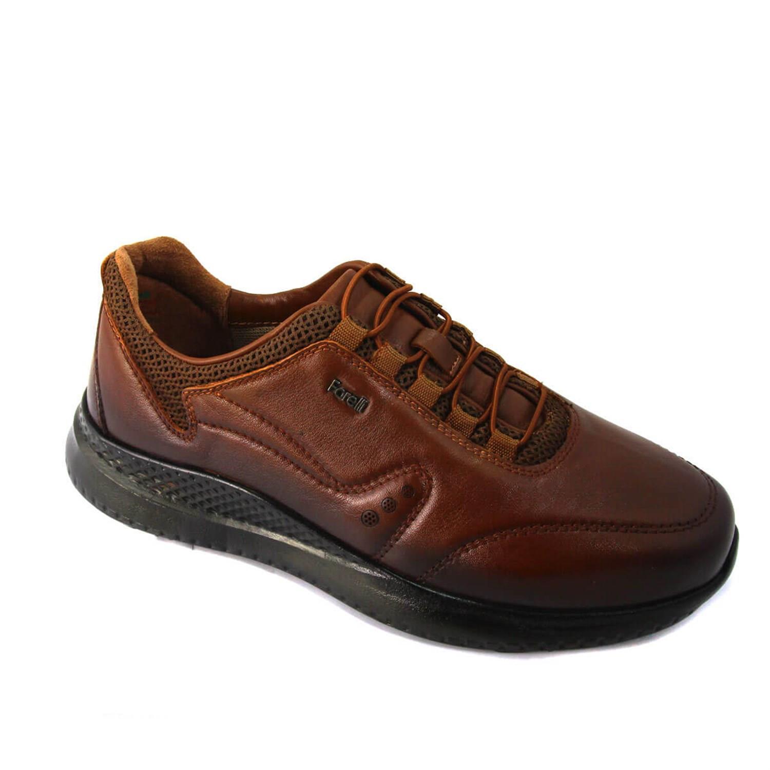 M47906 Hakiki Deri Erkek Comfort Spor Ayakkabı Taba
