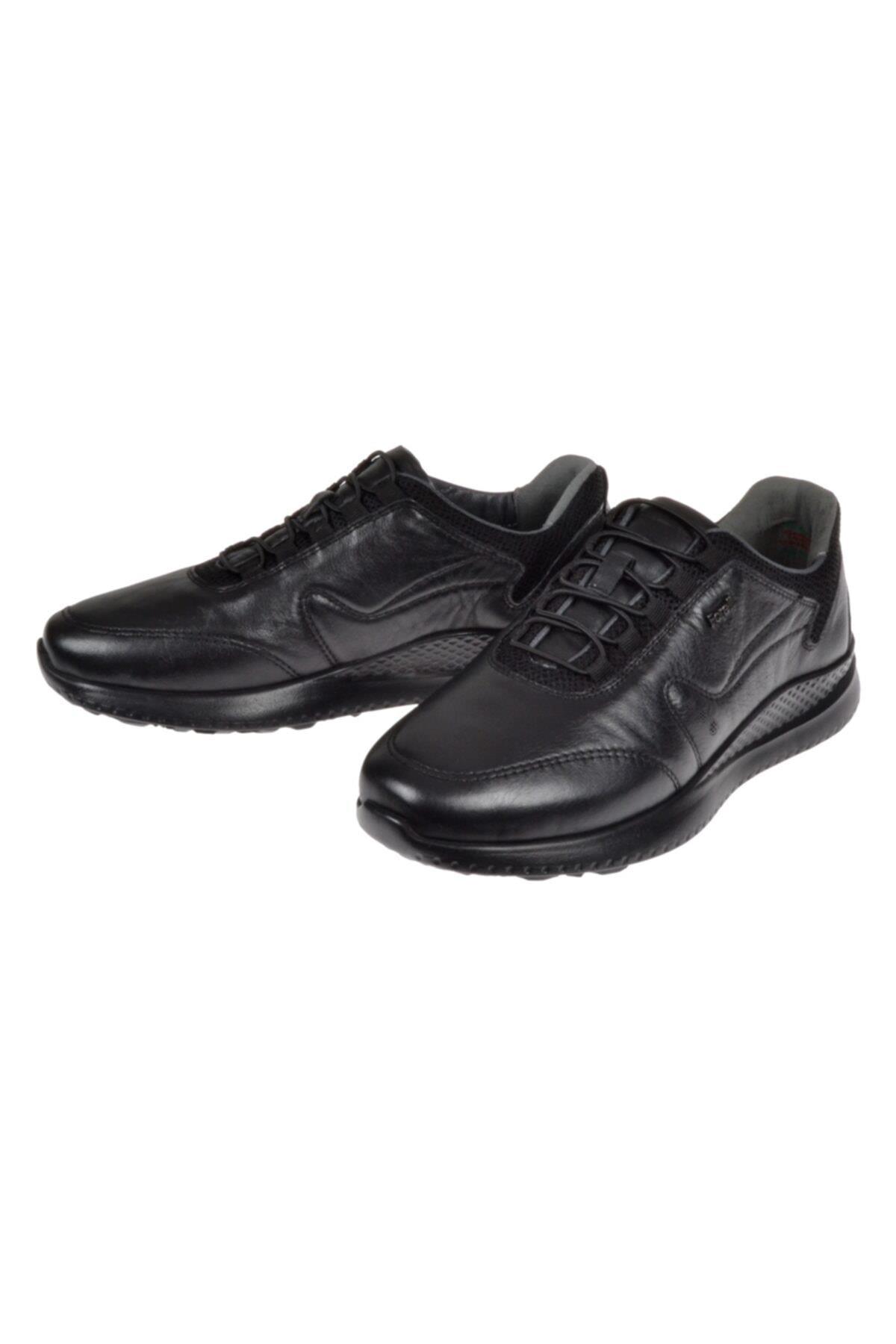M47906 Hakiki Deri Erkek Comfort Spor Ayakkabı Siyah