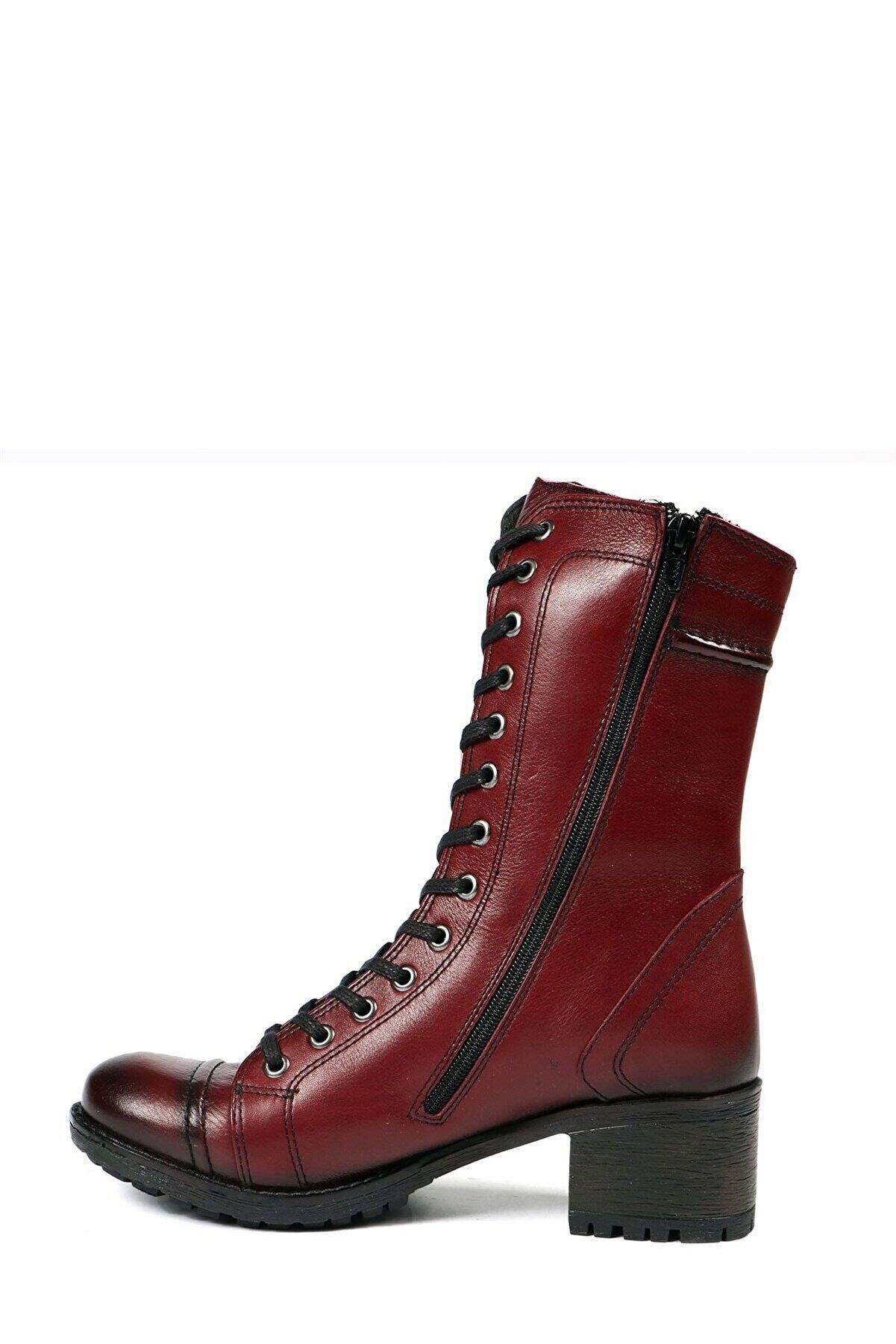 Z2979 Kadın Günlük Topuklu Bot Bordo