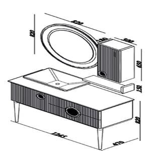 ARTE1000 LAVABO ENTEGRELİ ALT DOLAP ÜNİTESİ