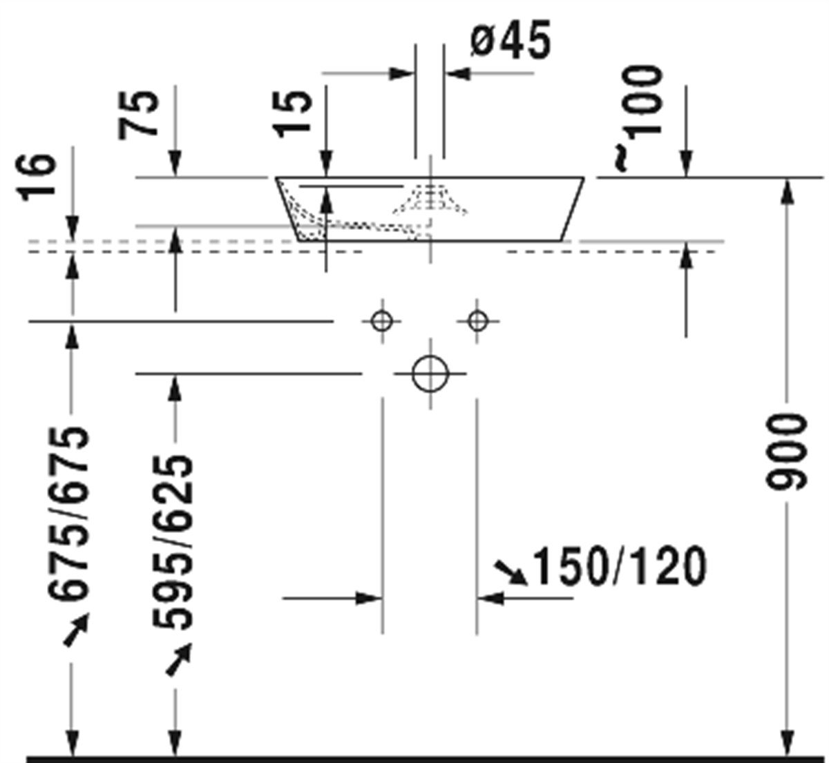 DURAVİT CAPE COD Q48cm ÇANAK LAVABO