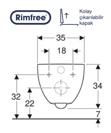 GEBERİT ACANTO RİMFREE ASMA KLOZET SET
