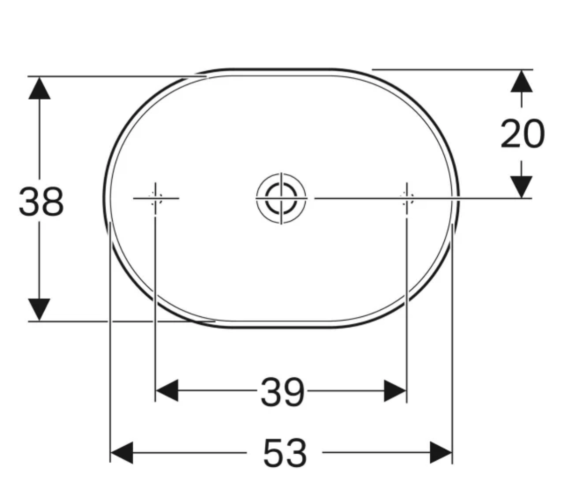 GEBERİT ELİPTİK ÇANAK LAVABO TAŞMA DELİKSİZ