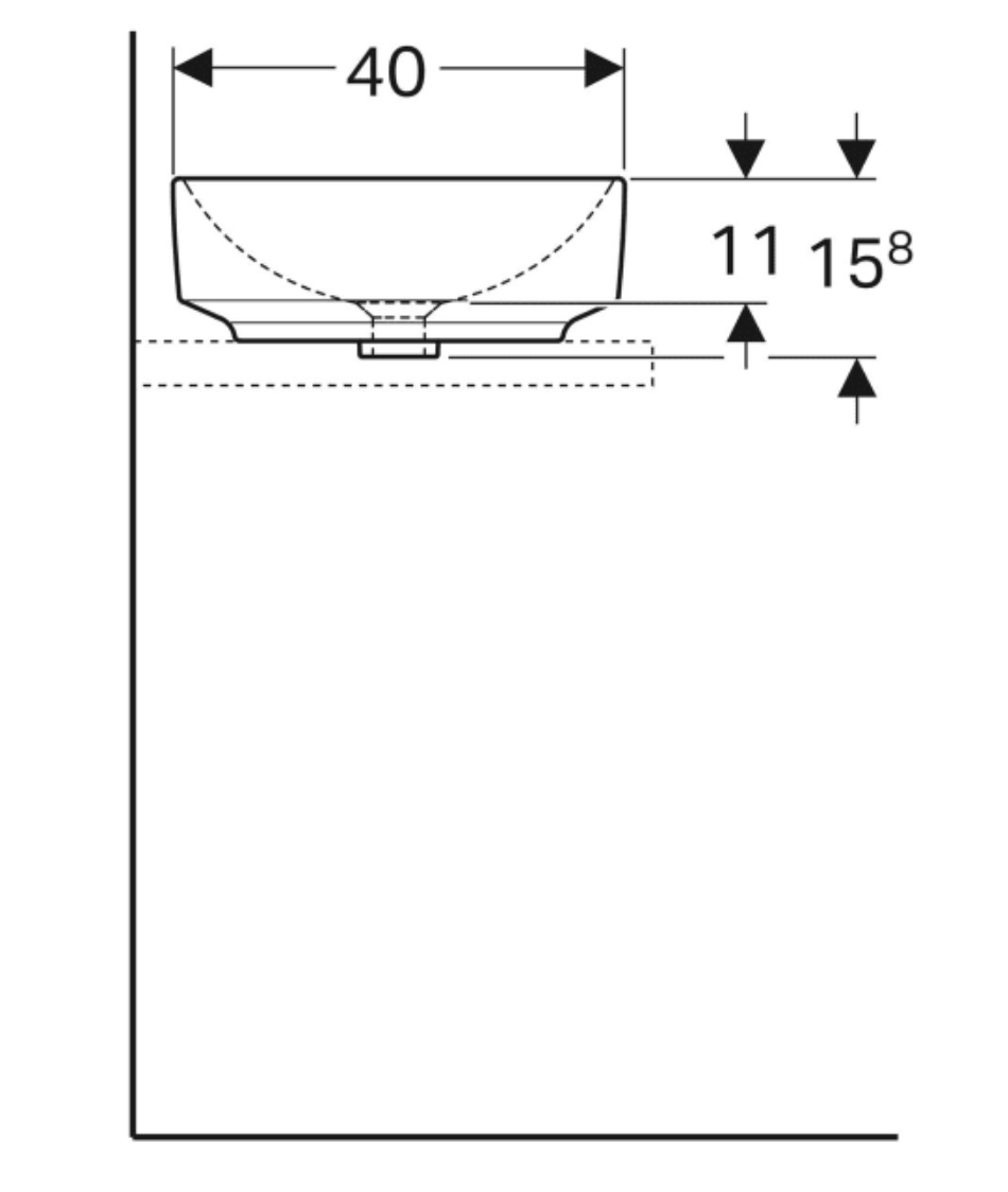 GEBERİT ELİPTİK ÇANAK LAVABO TAŞMA DELİKSİZ