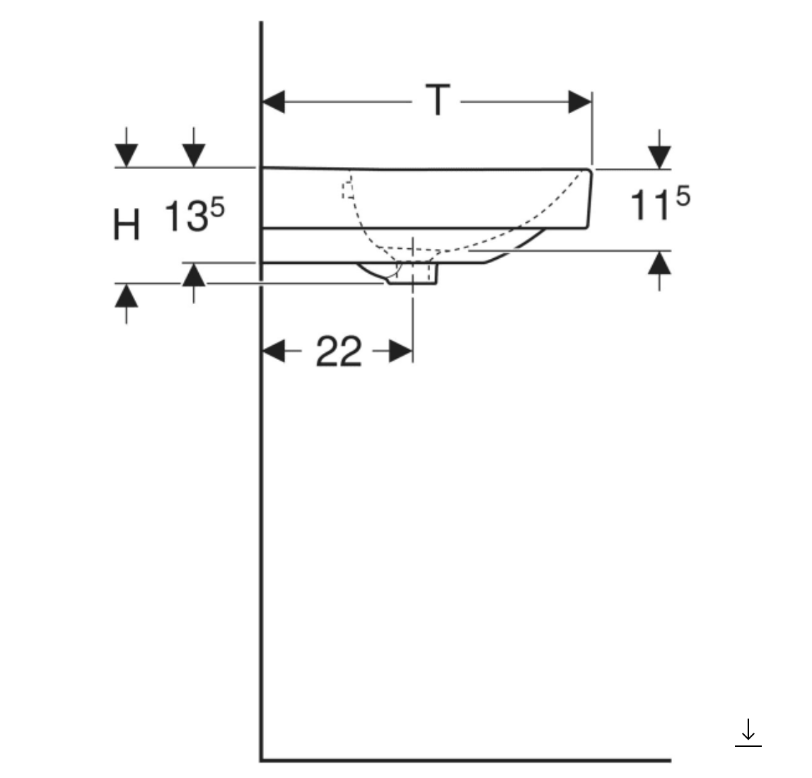 GEBERİT ETAJERLİ LAVABO 75 CM