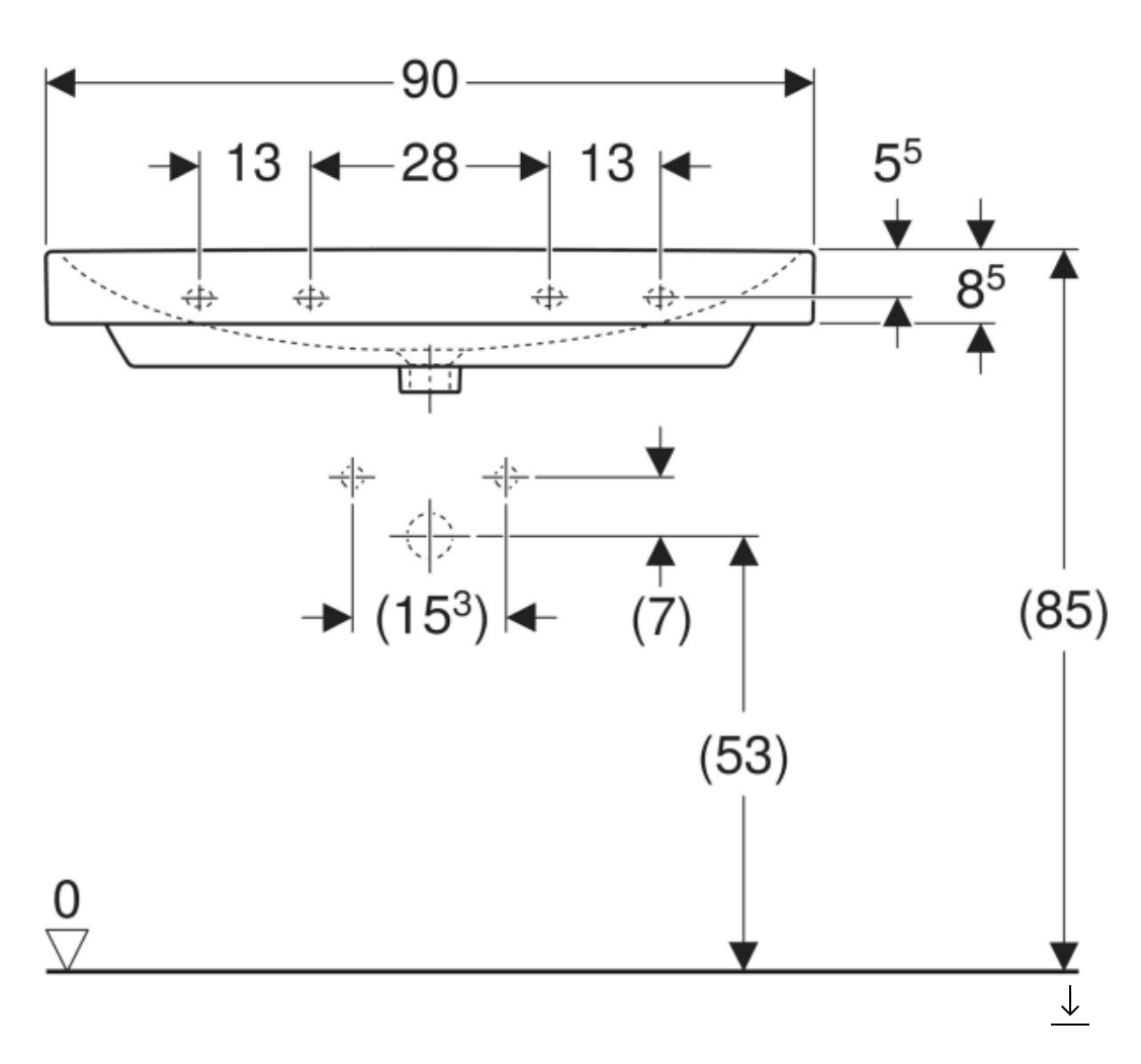GEBERİT ETAJERLİ LAVABO 90 CM