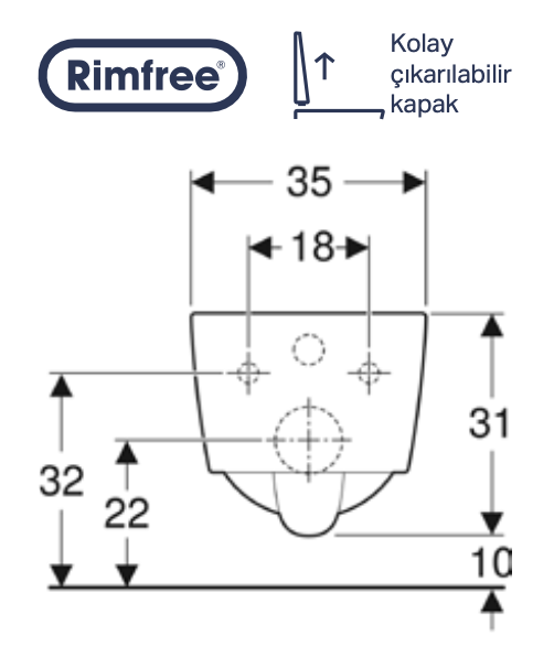 GEBERİT İCON SQUARE RİMFREE ASMA KLOZET SET