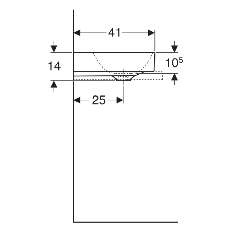 GEBERİT ONE ÇANAK LAVABO DİKEY ÇIKIŞLI
