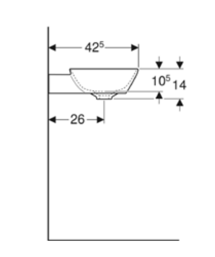 GEBERİT ONE DİKEY ÇIKIŞLI ÇANAK LAVABO