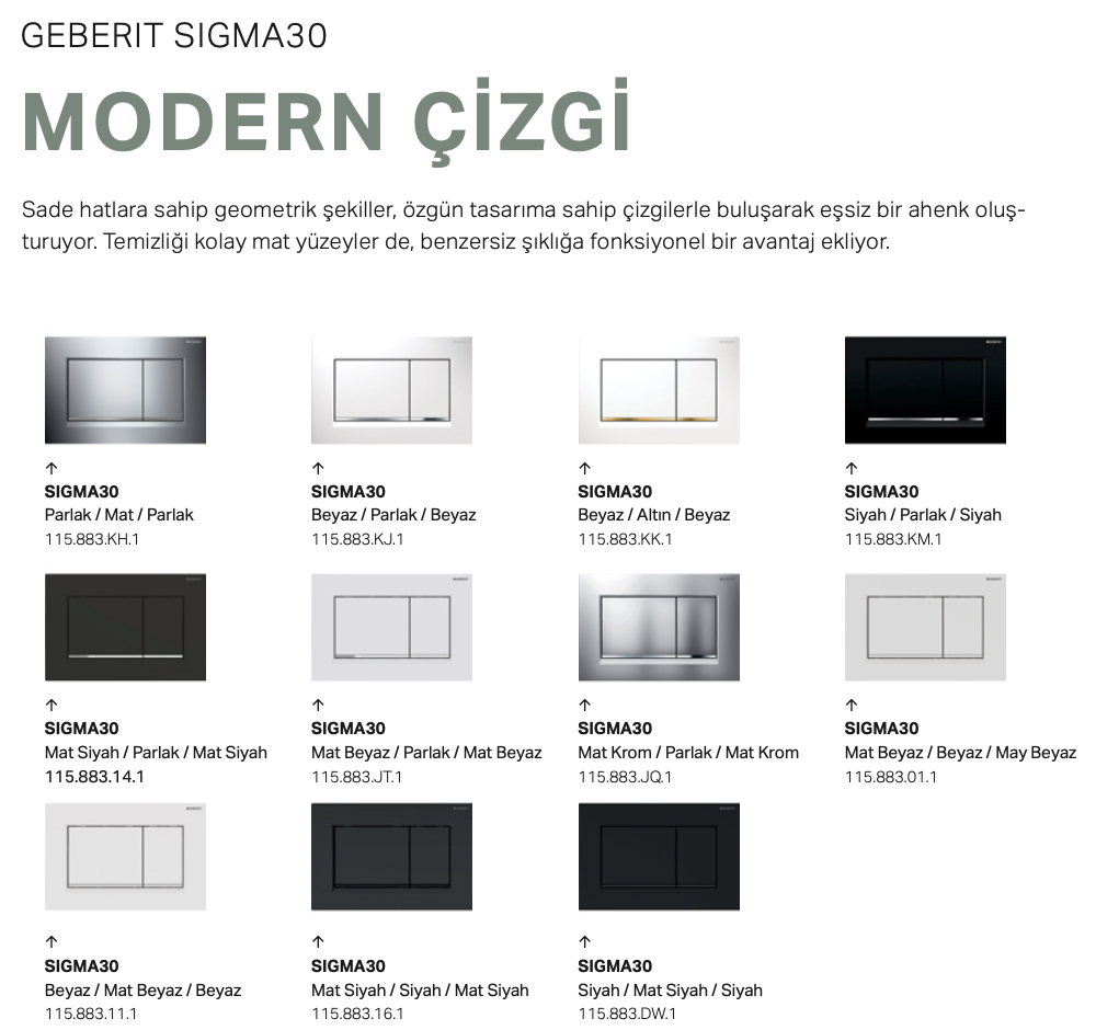 GEBERİT SİGMA30 KUMANDA PANELİ