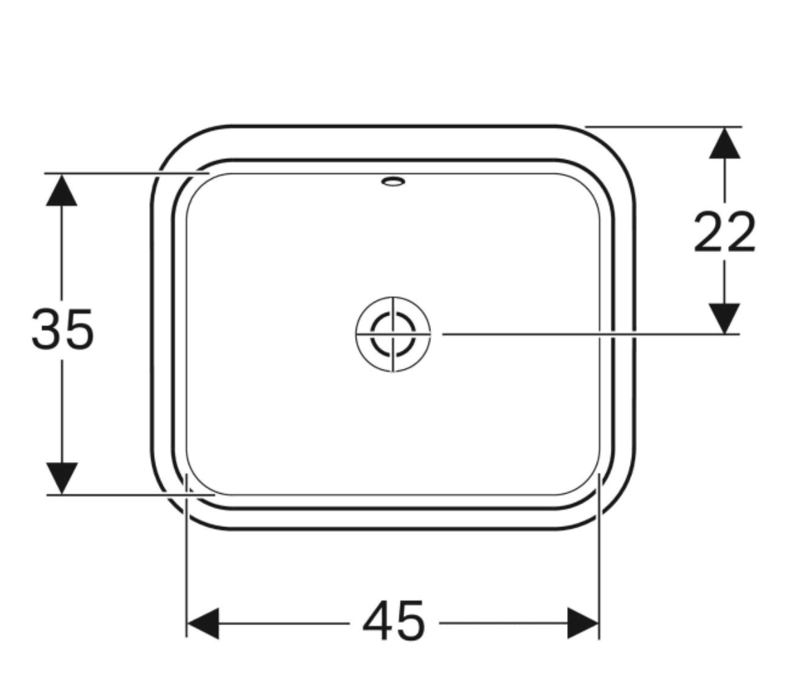 GEBERİT VARİFORM 50x40 CM TEZGAH ALTI LAVABO
