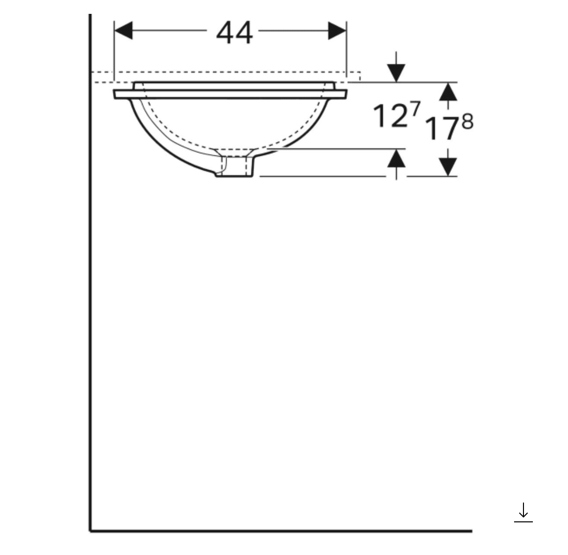 GEBERİT VARİFORM 50x40 CM TEZGAH ALTI LAVABO