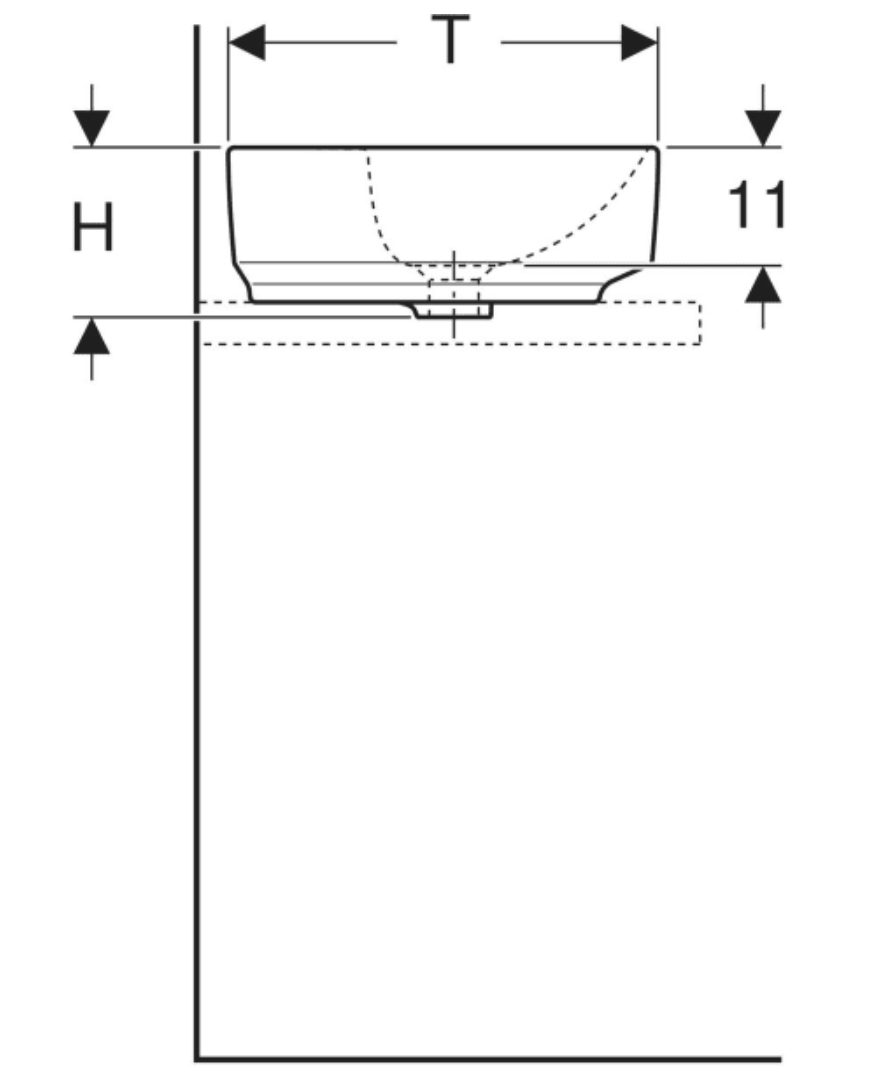 GEBERİT VARİFORM ELİPTİK BATARYA BANKLI ÇANAK LAVABO