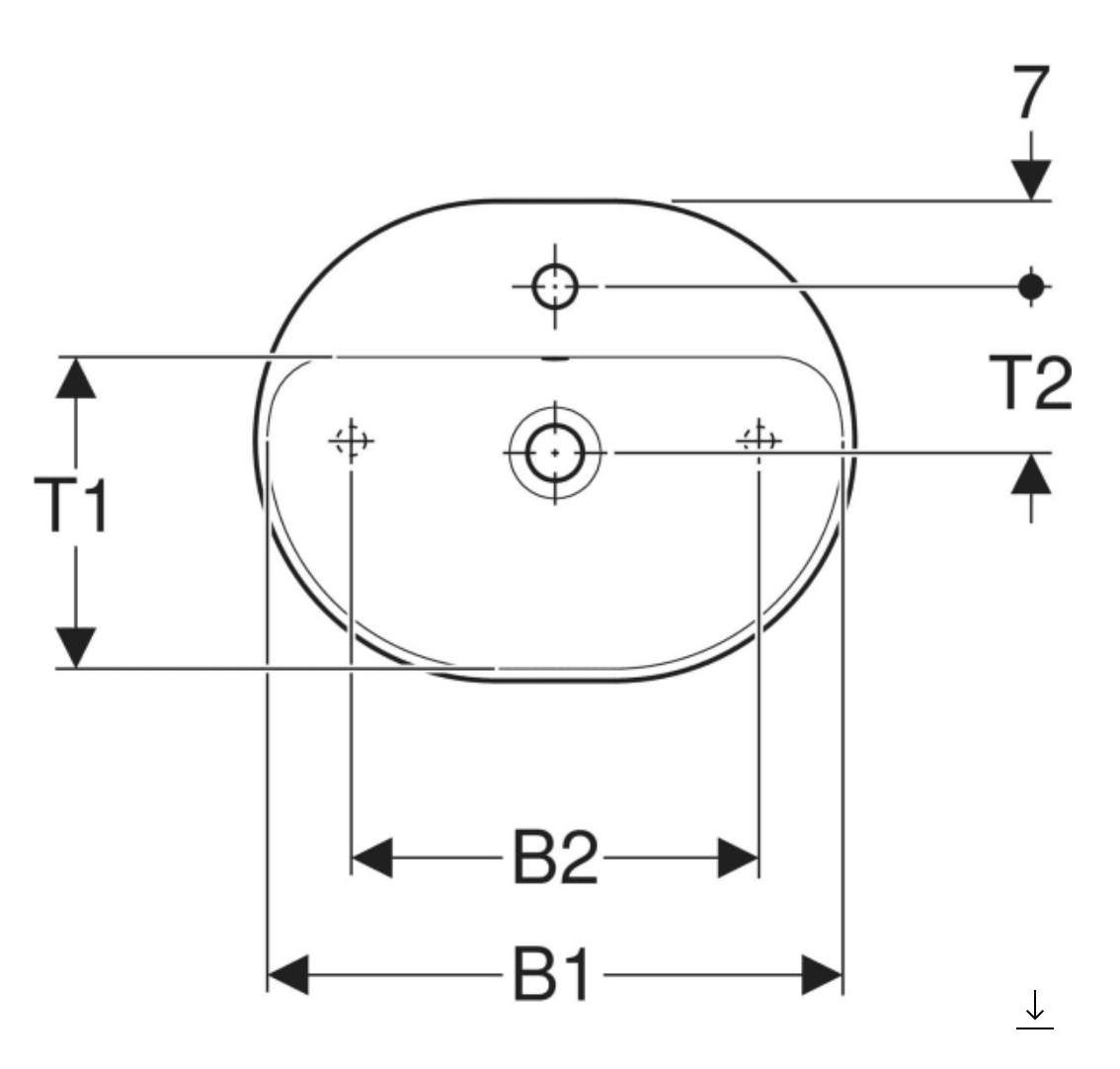GEBERİT VARİFORM ELİPTİK BATARYA BANKLI ÇANAK LAVABO