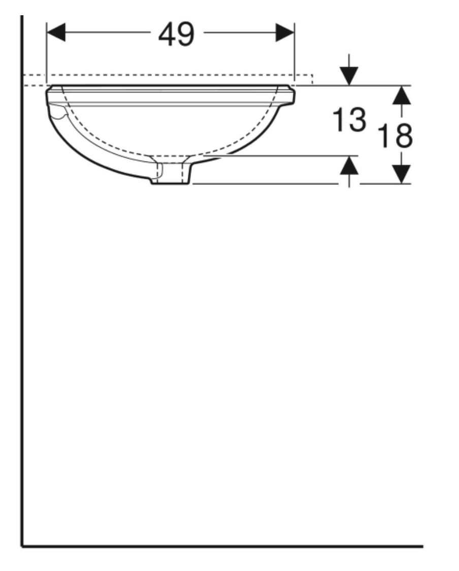 GEBERİT VARİFORM ELİPTİK TEZGAH ALTI LAVABO