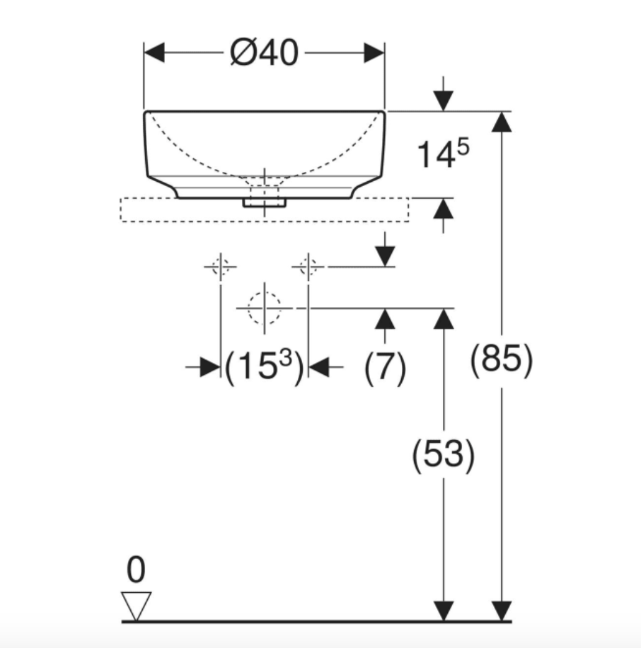 GEBERİT VARİFORM YUVARLAK ÇANAK LAVABO
