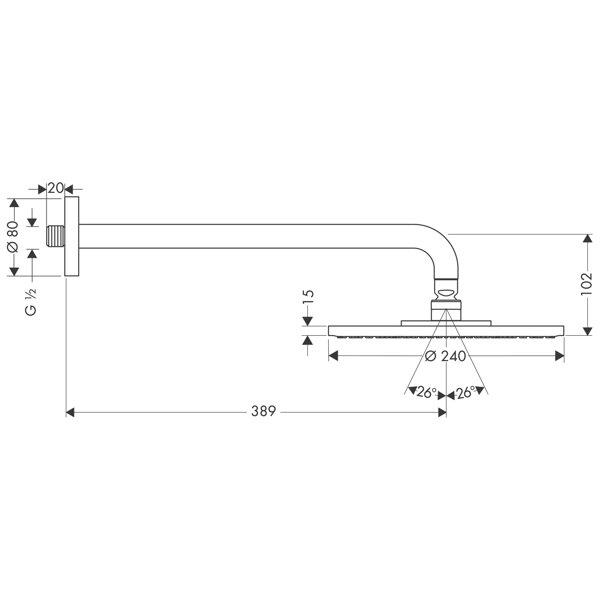 HANSGROHE RAINDANCE S TEPE DUSU 240 1 JET