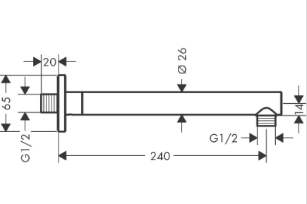 HANSGROHE VERNIS SHAPE DUS DIRSEGI DUVARDAN 24 CM
