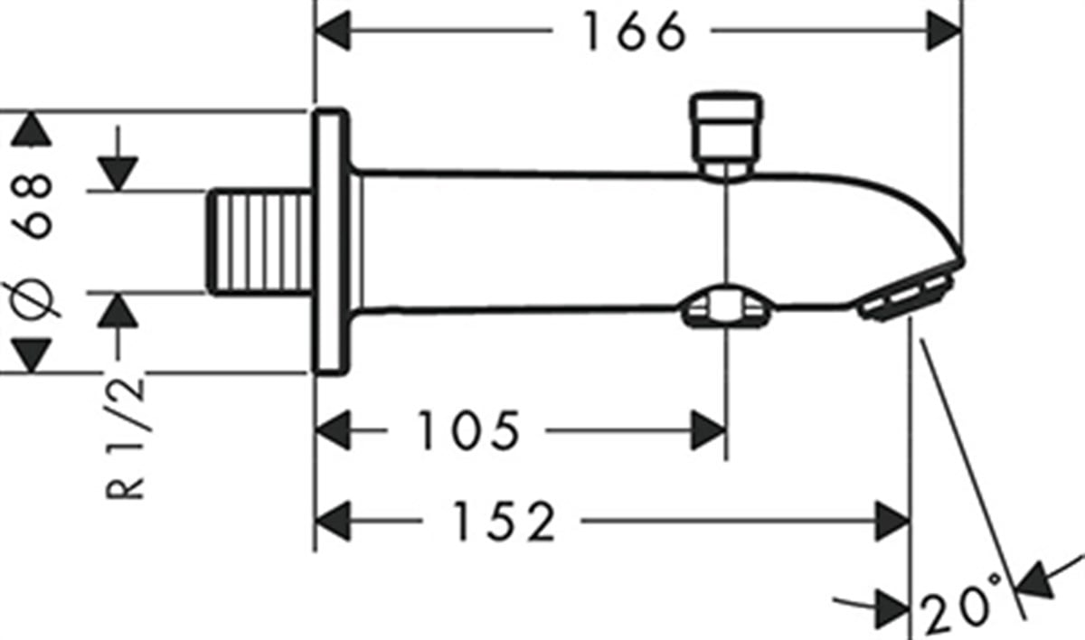 HANSGROHE YÖNLENDİRİCİLİ KÜVET GAGASI