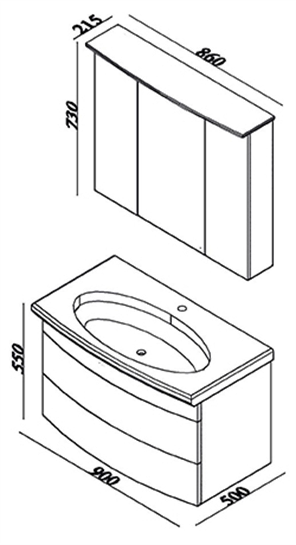 LİNE ART ASOS900 SET BANYO MOBİLYALARI